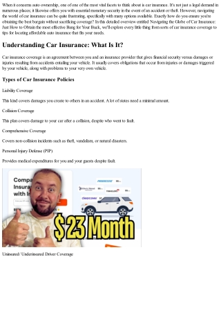 when it concerns auto ownership