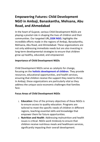 Child Development NGO in Ahmedabad | Transforming Urban Slums