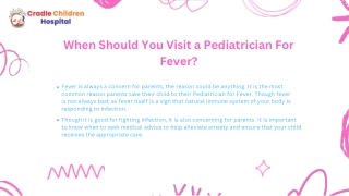 When Should You Visit a Pediatrician For Fever?