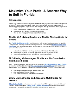 Maximize Your Profit: A Smarter Way to Sell in Florida