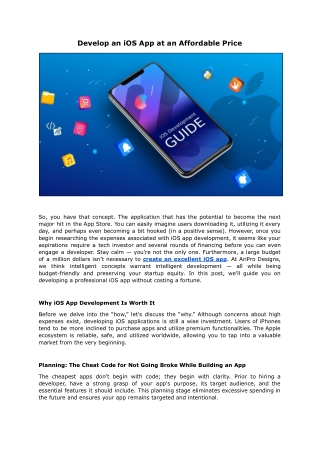 Affordable iOS App Development Services – Aripro Designs
