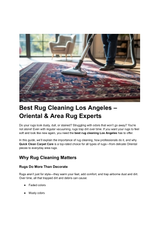 Post 25 - Best Rug Cleaning Los Angeles – Oriental & Area Rug Experts