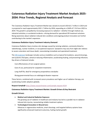 Cutaneous Radiation Injury Treatment Market