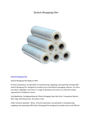 Stretch Wrapping Film