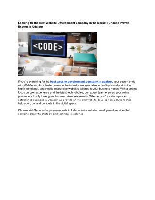 Looking for the Best Website Development Company in the Market? Choose Proven Ex