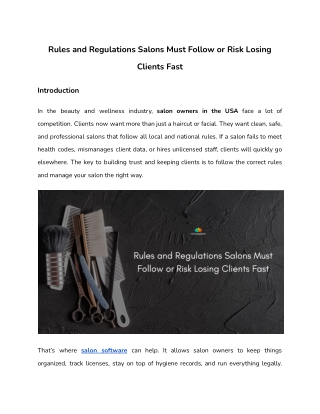 Rules and Regulations Salons Must Follow or Risk Losing Clients Fast