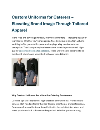 custom uniforms for caterers elevating brand