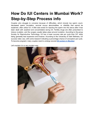 How Do IUI Centers in Mumbai Work (1)