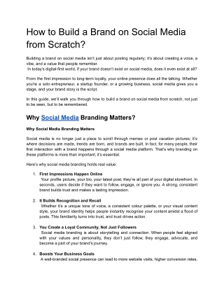 Build a Brand on Social Media