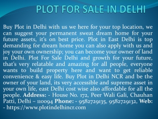 PLOT FOR SALE IN DELHI