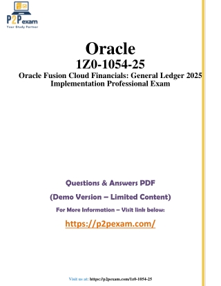 1Z0-1054-25  Questions and Answers pdf dumps