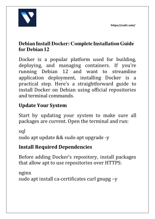 Debian Install Docker Complete Installation Guide for Debian 12