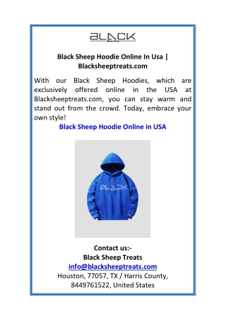 Black Sheep Hoodie Online In Usa  Blacksheeptreats.com