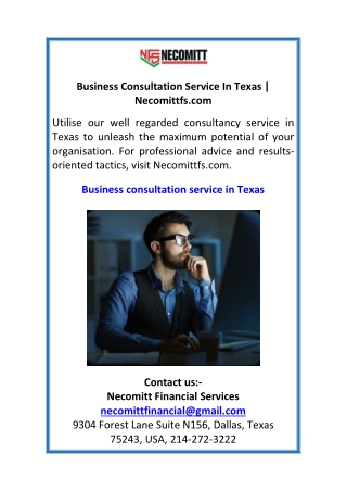 Business Consultation Service In Texas  Necomittfs.com