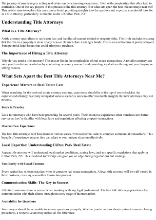 What Sets Apart the Best Title Attorneys Near Me?