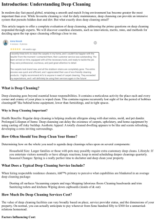 introduction understanding deep cleaning
