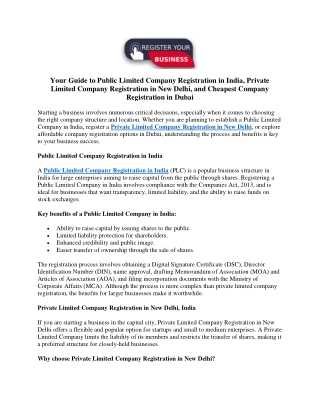 Your Guide to Company Registration India and dubai