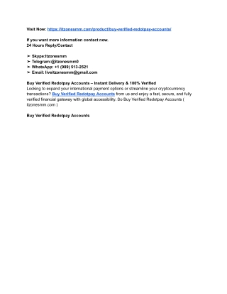 Buy Verified RedotPay Accounts  Payment Solutions 2025