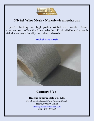 nickel wire mesh nickel wiremesh com