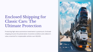 Enclosed Shipping for Classic Cars