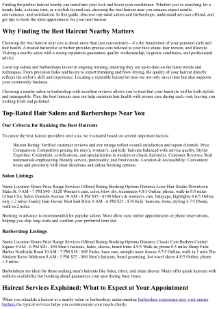 Best Haircut Near Me: Top Salons &amp; Barbershops in Your Area 2025