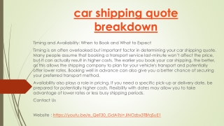 car shipping quote breakdown