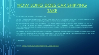 how long does car shipping take