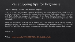 car shipping tips for beginners