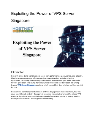 exploiting the power of vps server