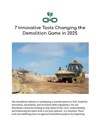 7 Innovative Tools Changing the Demolition Game in 2025