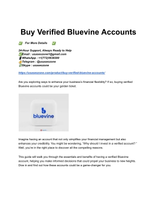 Buy Verified Bluevine Accounts