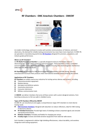 rf chambers emc anechoic chambers dmcrf