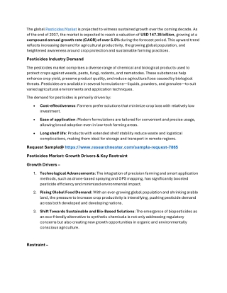 Top Pesticides Market 2025-2037 | Size, Growth, Industry Trends and Report