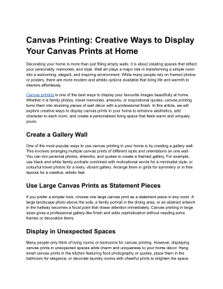 canvas printing creative ways to display your