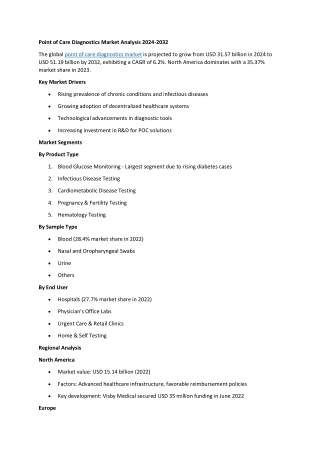 Point of Care Diagnostics Market