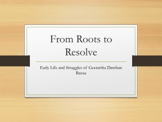 from roots to resolve