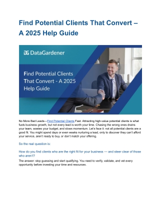 find potential clients that convert a 2025 help