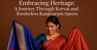 Embracing Heritage A Journey Through Korvai and Borderless Kanjivaram Sarees