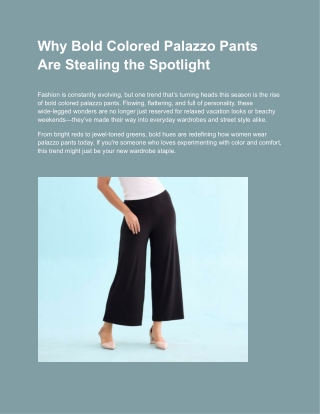 Why Bold Colored Palazzo Pants Are Stealing the Spotlight