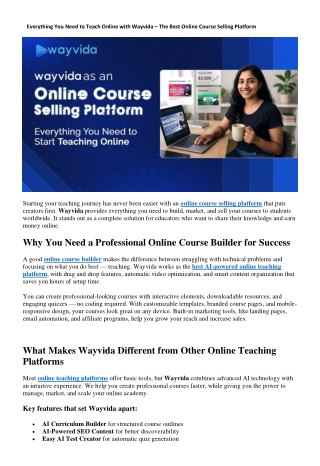 everything you need to teach online with wayvida