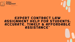 Comprehensive Contract Law Assignment Help for Academic Excellence