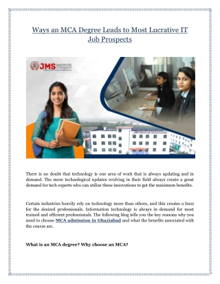 Ways an MCA Degree Leads to Most Lucrative IT Job Prospects