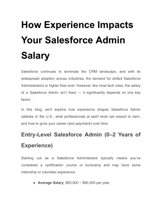 How Experience Impacts Your Salesforce Admin Salary