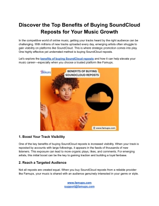 Discover the Top Benefits of Buying SoundCloud Reposts for Your Music Growth