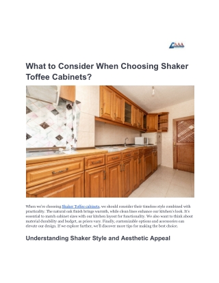 What to Consider When Choosing Shaker Toffee Cabinets_
