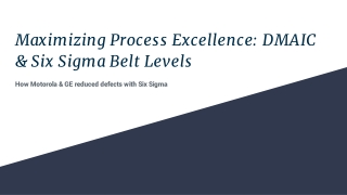 A Complete Overview of DMAIC and the Six Sigma Belt Levels