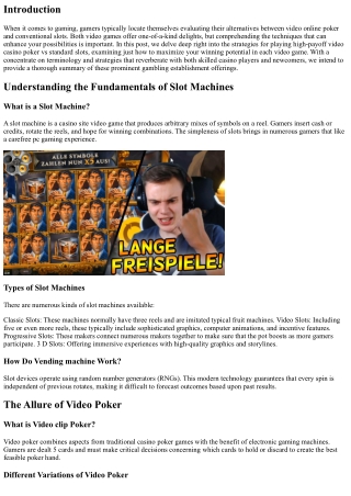 Methods for Playing High-Payoff Video Texas Hold'em vs Typical Slots