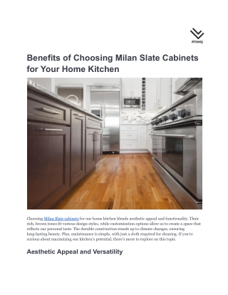 Benefits of Choosing Milan Slate Cabinets for Your Home Kitchen