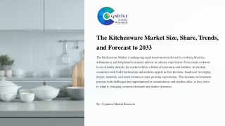 Kitchenware Market and its Market Size, Forecast, and Share