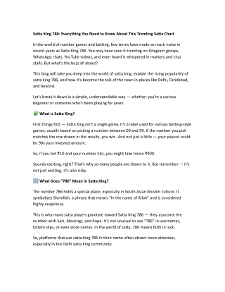 Satta King 786_ Everything You Need to Know About This Trending Satta Chart